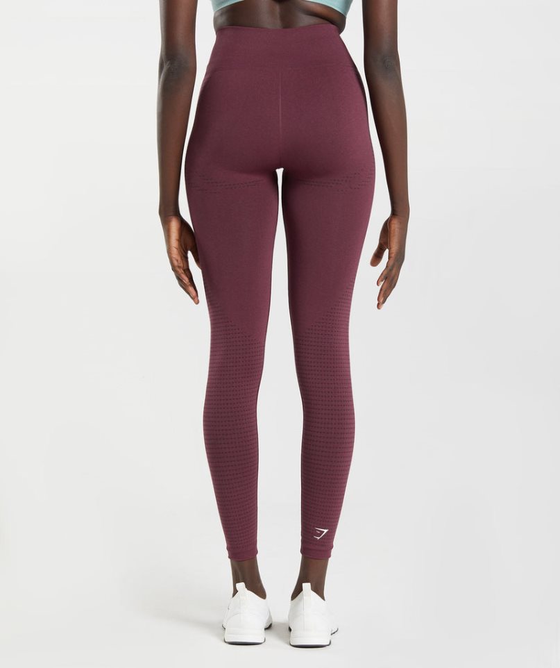 Women's Gymshark Vital Seamless 2.0 Leggings Burgundy | NZ 5FQOCU